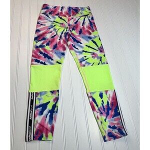 Justice Tie-Dye Color Block Ankle Leggings  L 12-14 Tech Pocket